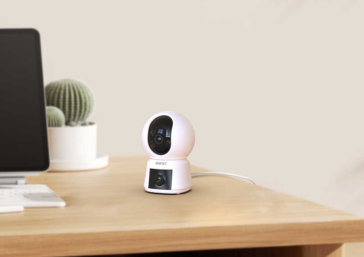 Arenti P3TT Wifi Beveiligingscamera Voor Binnen Dual Lens - Huisdiercamera - Babyfoon - 3MP - Beweegbaar - Dual-Band Wifi - Draadloos - Full360° bewaking