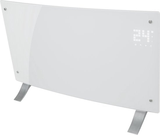 Klarstein energiezuinige, elektrische verwarming voor thuis, 2000 W slimme, vrijstaande, energiezuinige convectorkachel met thermostaat, slank draagbaar design, stille verwarming, opslagverwarming en wandgemonteerde paneelverwarming