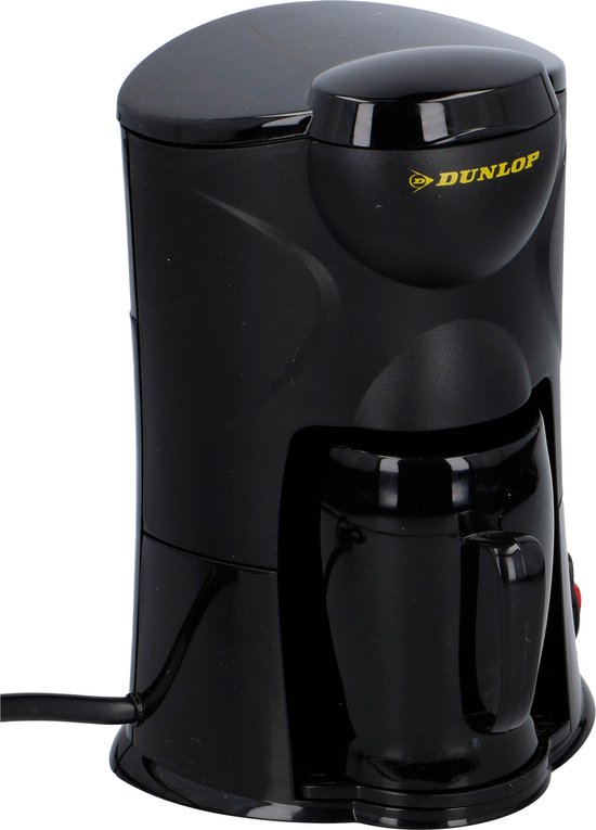 Dunlop Koffiezetapparaat incl. mok - 1 kop - 12V - 170 watt - Zwart - 13x11x19 cm