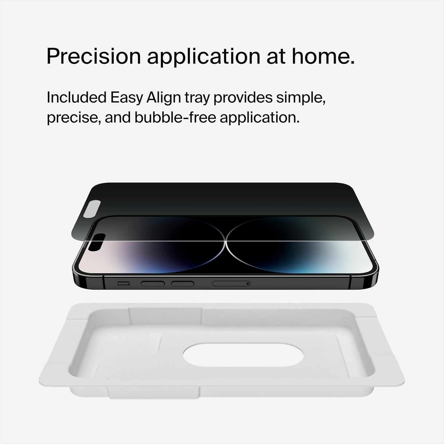 Belkin Privacy TempeRoodGlass Screen Protector voor iPhone 14 Pro – 20 x 100 mm – Zwart – Antimicrobieel, Krasbestendig en Vingerafdrukwerend
