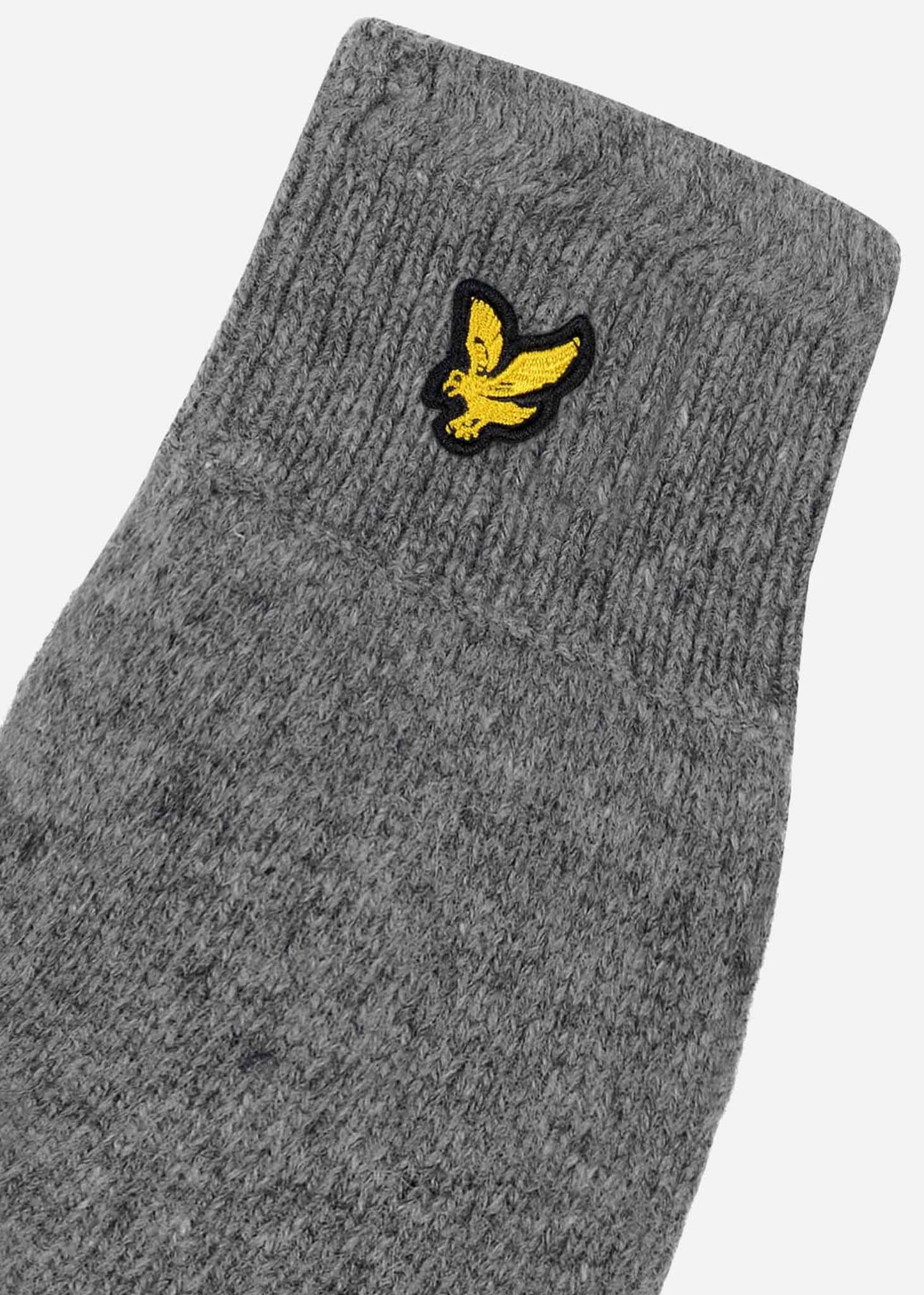 Lyle & Scott Racked Rib Handschoenen - Mid Grey Marl