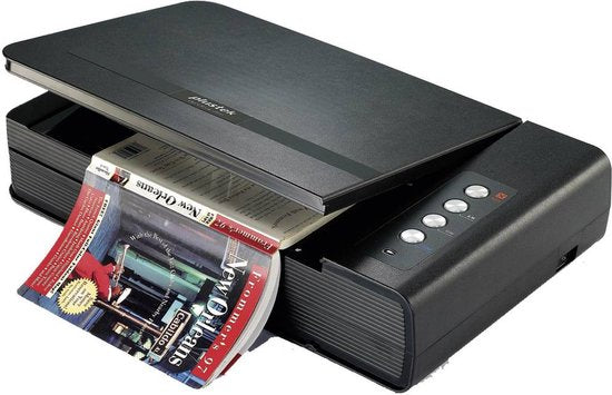 Plustek OpticBook 4800 Boekenscanner - Zwart - A4 - 1200 x 2400 dpi - CCD-sensor - USB - 49,1 x 29,1 x 10,2 cm