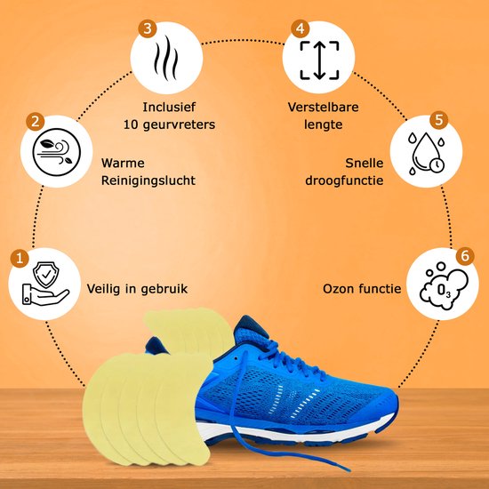TibaGoods Premium Schoenendroger & Schoenverfrisser - Ozone functie - Schoendroger Fresh - Droogfunctie - Inclusief 10 Geurvreters - Shoe - Zwart