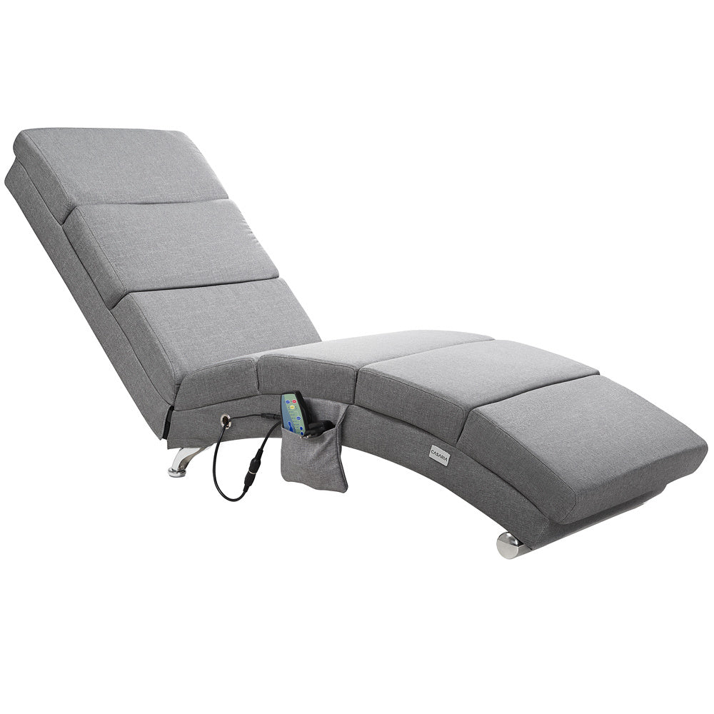 Casaria Relaxfauteuil - Massage en Verwarmingsfunctie - Grijs