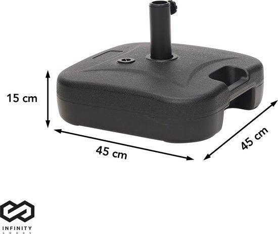 Infinity Goods Parasolvoet - Vulbaar - 40KG - Compact en Stabiel - Parasolhouder - Kunststof - Antraciet