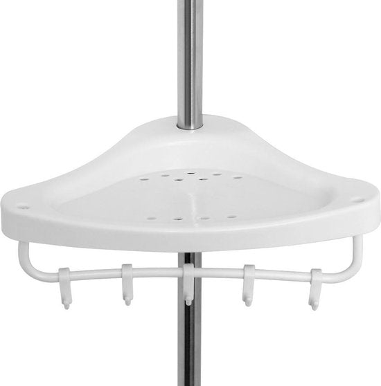 Telescopisch doucherek van chroom, verstelbaar 155 - 320 cm met extra handdoekrek