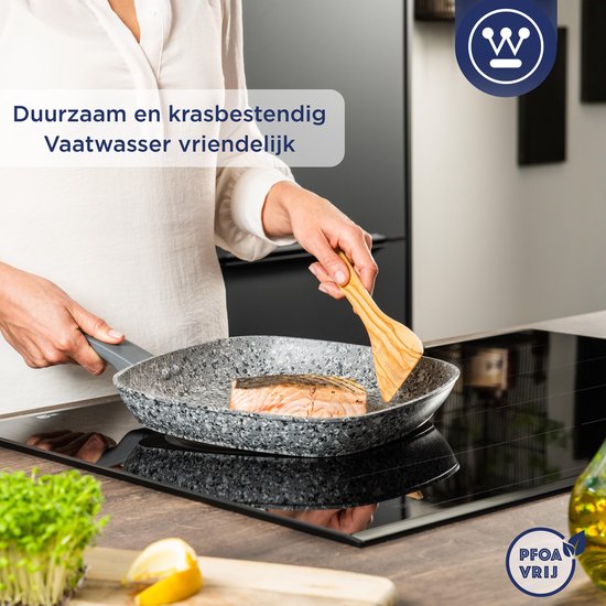Westinghouse Grillpan inductie - Ø 28 cm - Grijs Graniet