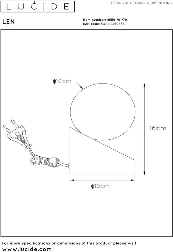 Lucide LEN - Tafellamp - Ø 10 cm - 1xG9 - Donkere Houtlook - Japandi
