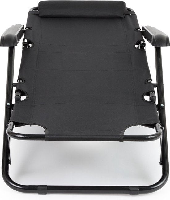 909 Outdoor Set van 2 Ligbedden – Inklapbaar & Verstelbaar – max. 100 kg – 178 x 59 x 30 cm – Zwart
