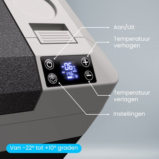 Auronic Elektrische Koelbox - Frigobox - Compressor - 12V 230 Volt - Auto - 30L - Zwart/Grijs