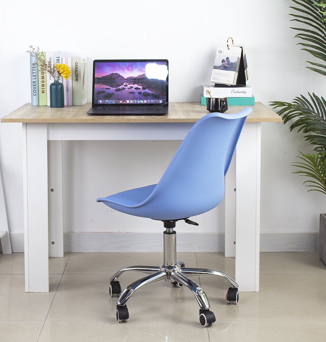 VDD Gaming - Blauwe bureaustoel in hoogte verstelbaar - 42x48x97cm