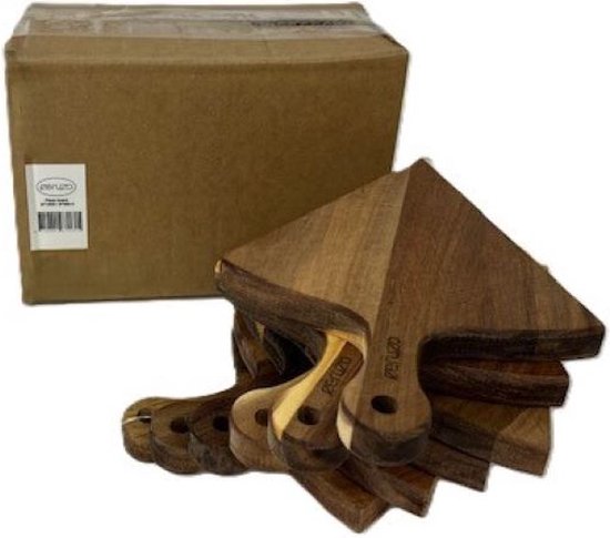 Ceruzo Luxe Pizza Serveerplankjes - 6 stuks - Samen een Pizzabord -Acacia hout