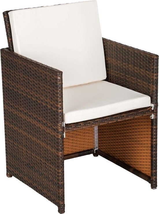tectake - Wicker tuinset zitgroep Manhatten - incl. beschermhoes - zwart/bruin- 403845