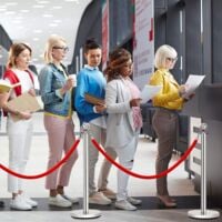 4 x Persoonscontrolesysteem Afbakening Stand Barrière Stand met 2 koorden