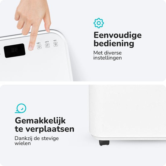 Bloomfold Mobiele Airco - 9.000 BTU - 4-in-1 - Airconditioning met Raamafdichtingskits - Slaapkamer airconditioning - Woonkamer airconditioning - tot 25m² koelen - Wifi modus & App