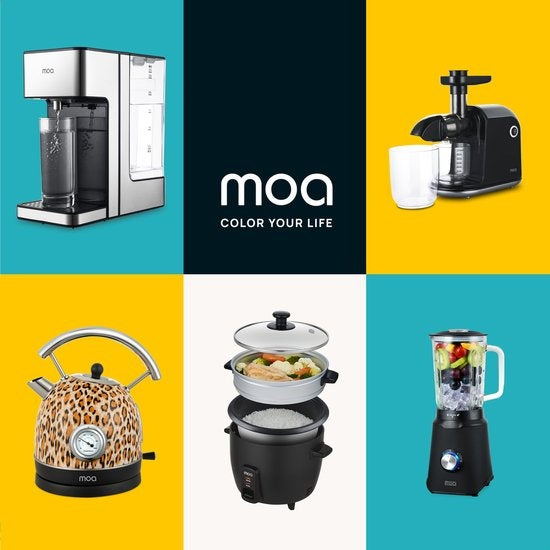 MOA Rijstkoker met Stomer 1,5 liter - Zwart - RC18B