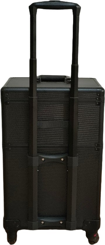 VDD – Kapperskoffer – Kappers Trolley – Visagie Koffer – Make up Trolley - Make up Koffer – Beautycase – Cosmetica koffer – Beautycase met wielen – Zwart