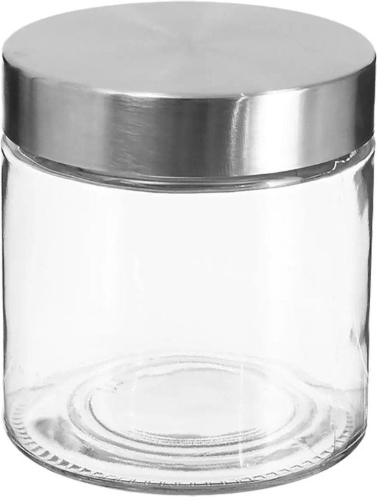 Secret de Gourmet Voorraadbus/voorraadpot - 0,75L - glas - RVS deksel - 750 ml - met luchtdichte deksel