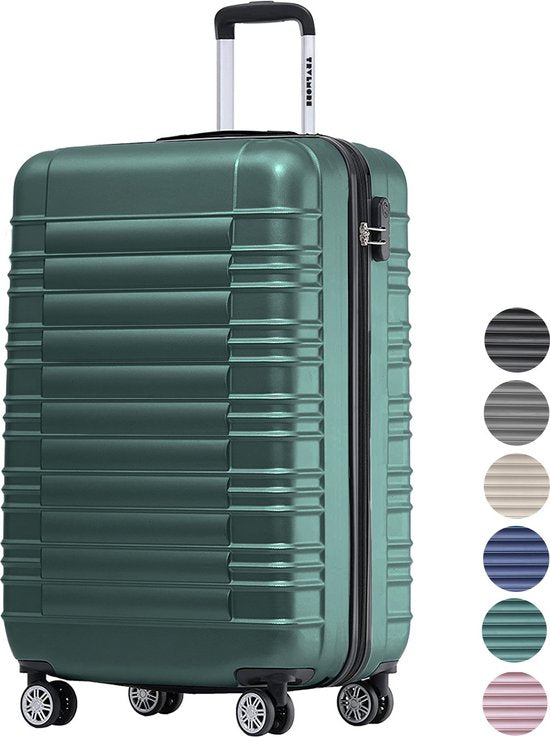 TRVLMORE Koffer - Handbagage Trolley - Cijferslot - Trolley - 54x36x20cm - 38L - Donkergroen