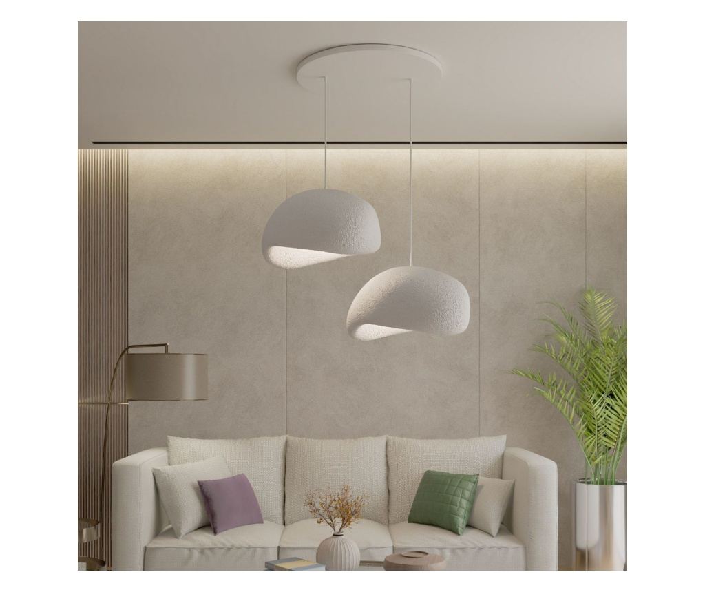 Wabi Loom Wabi Sabi Grainbeams – 2‑Lamps Hanglamp – In Hoogte Verstelbaar – Wit