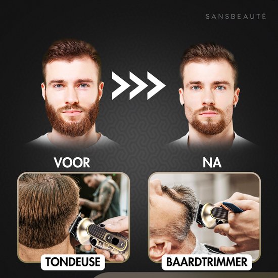 9-in-1 Baardtrimmer Mannen - Sansbeauté® Trimmer voor Baard en Lichaam - Incl. 9 opzetstukken - Bodygroomer Mannen - Bodytrimmer Heren - Haar trimmer - Tondeuse - 0.5-15MM - Neus en Oor - Trimapparaat - Baard Machine - Multigroomer