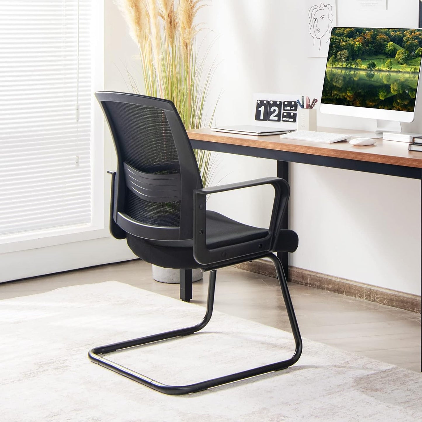 Coast 2 Set Network Bureau Chair met rugleuning tot 136 kg veerkrachtig 60 x 54,5 x 94 cm zwart