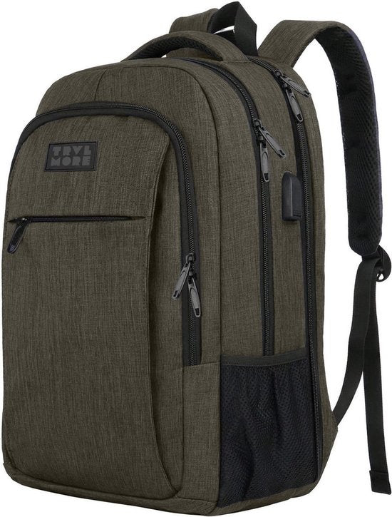 TRVLMORE Rugzak - 36L - 17,3 inch - Laptop Rugtas - Schooltas - Unisex - Spatwaterdicht Groen