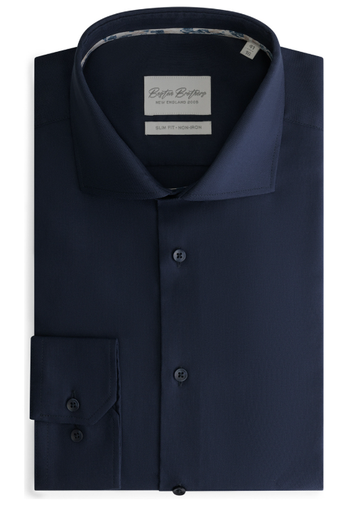 Boston Brothers Wide Spread Overhemd - Heren - navy