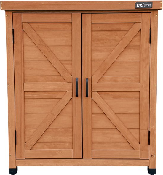 AXI Felix houten opbergkast – Tuinkast van FSC Hout - Magnetisch sluitsysteem - Verstelbare poten - 80x45x93cm - Coffee Bruin