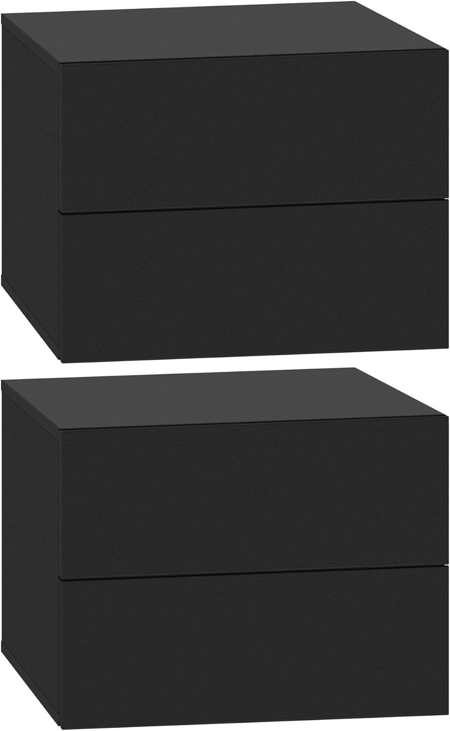 Woltu Zwevende Nachtkastjes Set van 2 – Zwart – 40 x 30 x 30 cm – Modern Wandnachtkastje met Lade