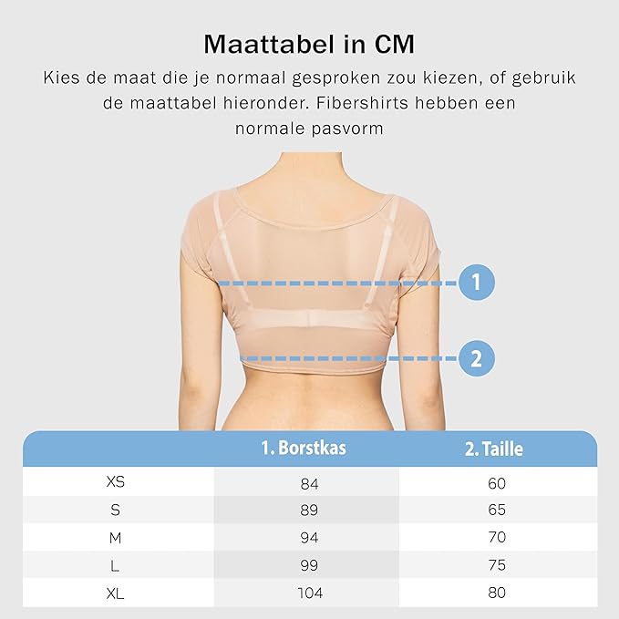 Fibershirts Anti-Zweet Top Dames - Anti-Zweet Onderhemd - MicroModal - ArmPads PRO - Zilvertechnologie - Skin - Maat S
