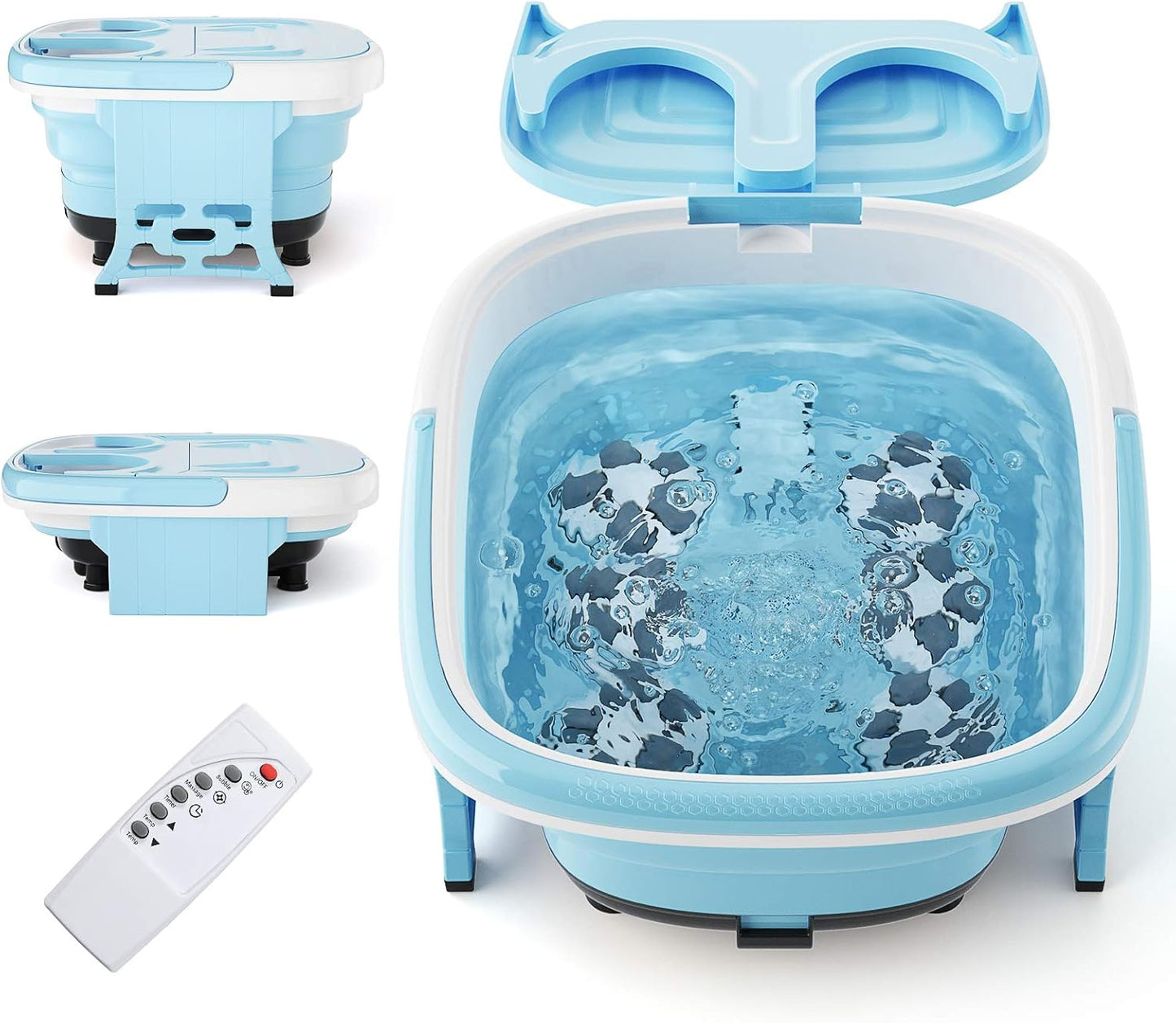 Coast voetbadmassage -apparaat opvouwbaar met afstandsbediening voetbad whirlpool 42 x 40 x 24 cm blauw