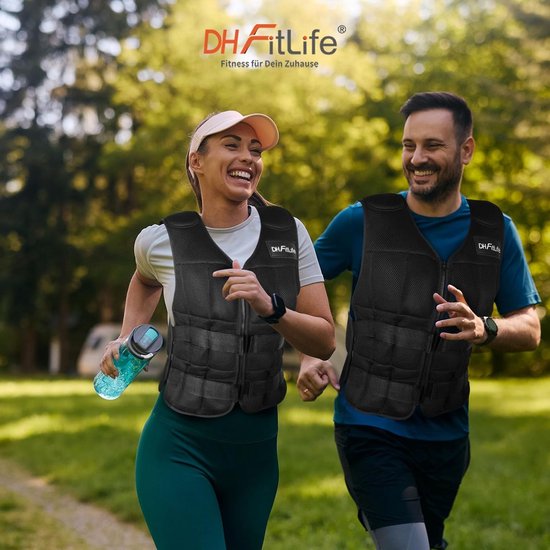 DH FitLife Verstelbaar gewichtsvest 10KG/20KG/30KG voor spieropbouw en krachttraining | verzwaarde vest | loopvest dames heren | fitness trainingsvest