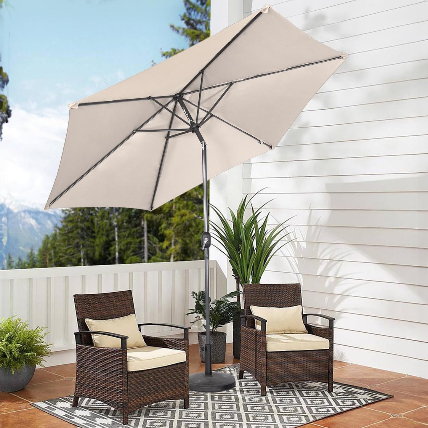 Angel Living Parasol - Ø300 cm - Kantelbaar - Créme
