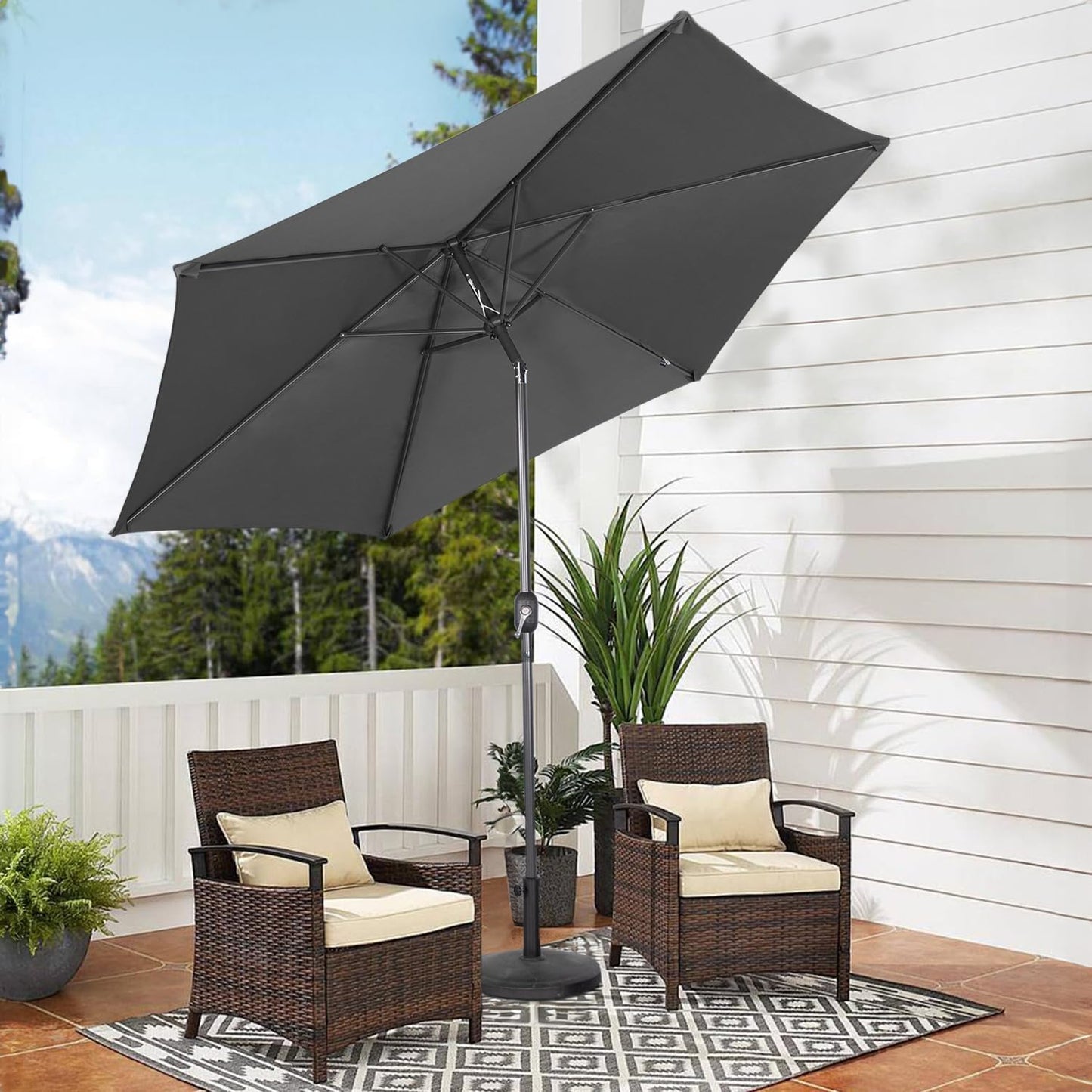 Angel Living Parasol Ø300 cm - Rond - Grijs