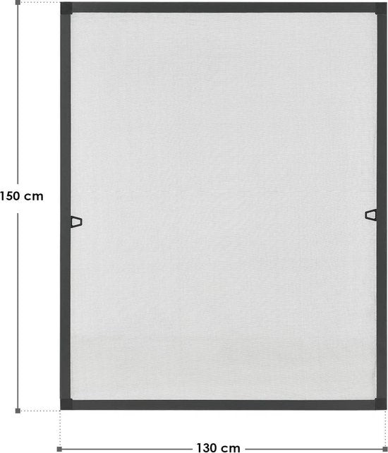 Vliegenhor / Raamhor / Hor - 130 x 150 cm - Zwart - Incl. Bevestigingsmateriaal