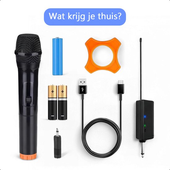 Tech Essentials® Draadloze Microfoonset - 2.4Ghz - USB-C Ontvanger - Plug & Play | Karaoke - Studio - 3.5-6.3mm Jack - ASMR - Geschikt Voor Partybox