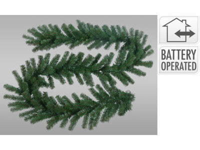 Nampook LED Kerstslinger & Guirlande 270 cm met 30 LED en Timer – Groen – PVC En Metaal