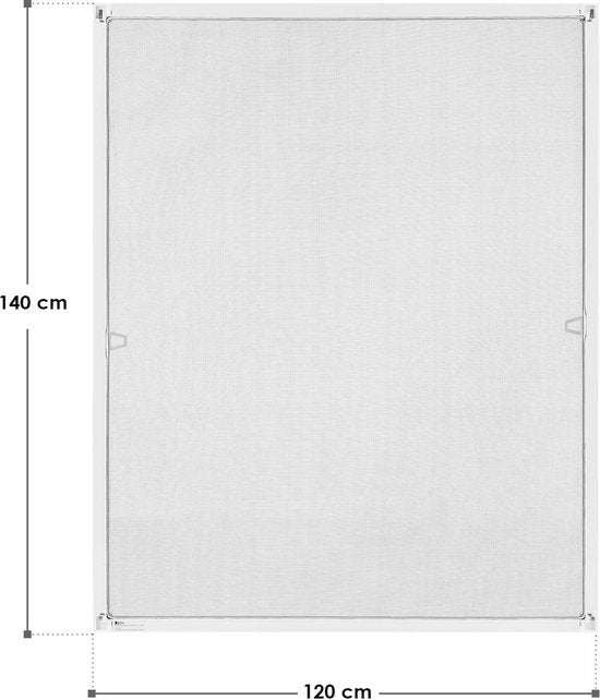 Vliegenhor / Raamhor / Hor - 120 x 140 cm - Wit - Incl. Bevestigingsmateriaal