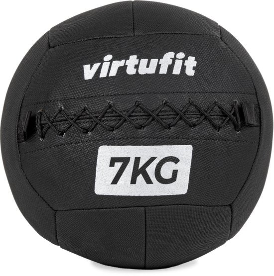 VirtuFit Wall Ball Pro - 7 kg - Fitness - Hyrox Training - Zwart - Gewichtsbal - Krachtbal - Trainingsbal - Wall Ball - Medicijn Bal
