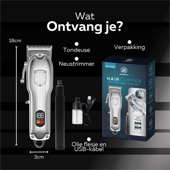 Beeperfect - Professionele Draadloze Tondeuse Mannen - Inclusief Neustrimmer