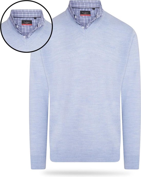 Pierre Cardin - Heren Sweaters Mock Pullover - Blauw - Maat S