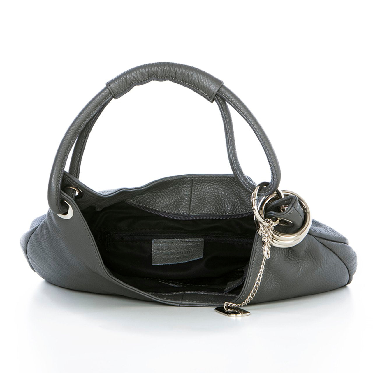 Anna Morellini Alba Hobo Bag - Echt Runderleer - Ash - 38 x 34 x 10 cm