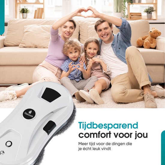 TibaGoods Robot Ruitenreiniger - Ramenwasser - Robot - Dweilrobot - Anti-val touw - Slimme waterspray - Krachtige zuigkracht - Met afstandsbediening - Incl. 10 microvezeldoeken