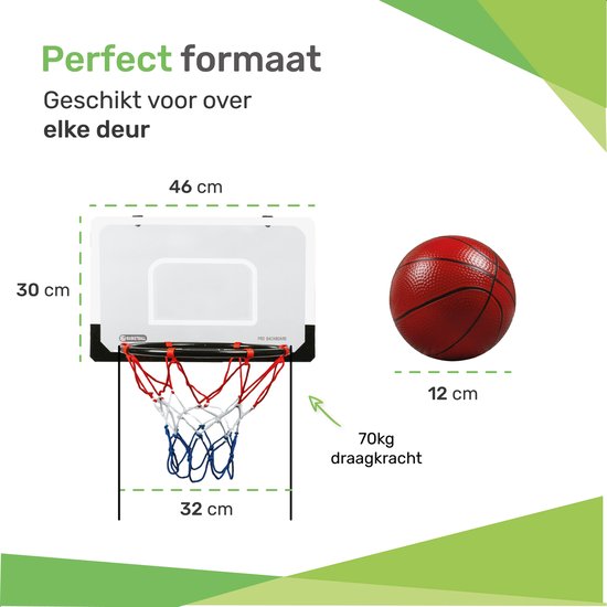 Mini Basketbal set - Incl. Bal & Pomp - Hoop - Basket - Ringen - Basketballen - Ring voor kinderen - Net - Indoor - Bord – Paal - Voor kamer - Basketbalring