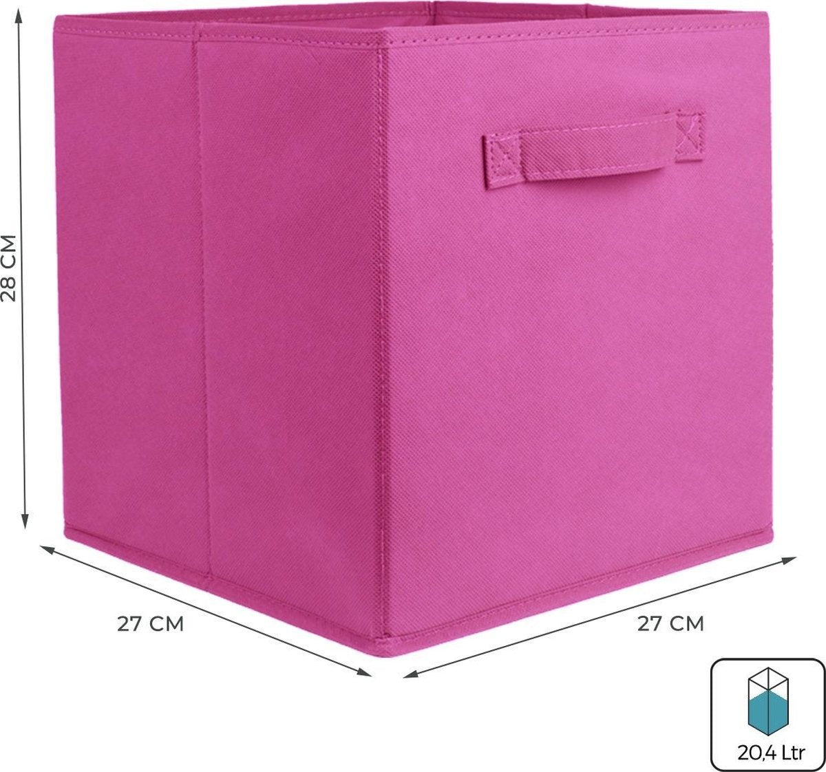 LifeGoods Kast Organizers - 6 Stuks - 20L - Textiel - Roze