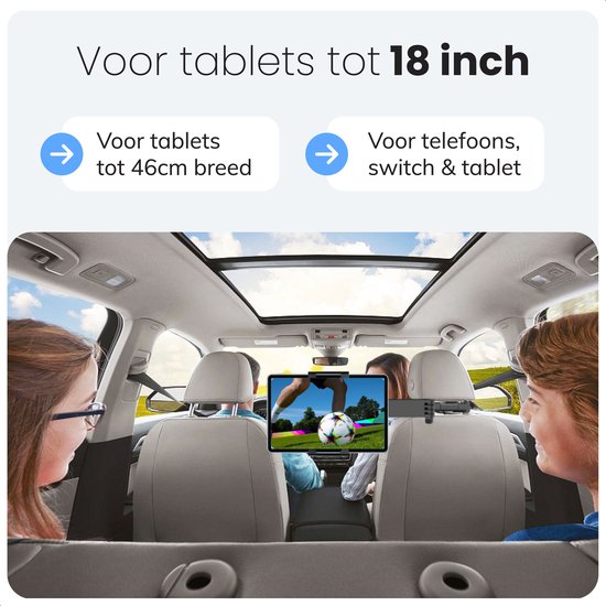 Tablet houder auto - Ipad houder - Hoofdsteun - Tot 18 inch - 360 graden Statief - Luft