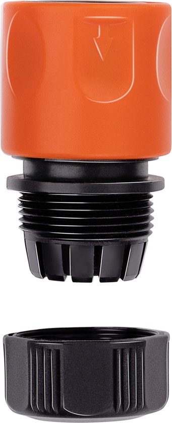 BLACK+DECKER Tuinslangkoppelingen Set van 4 - Tuinslangkoppelingen/ 2x Waterstop/ Tussenstuk - Zwart/ Oranje