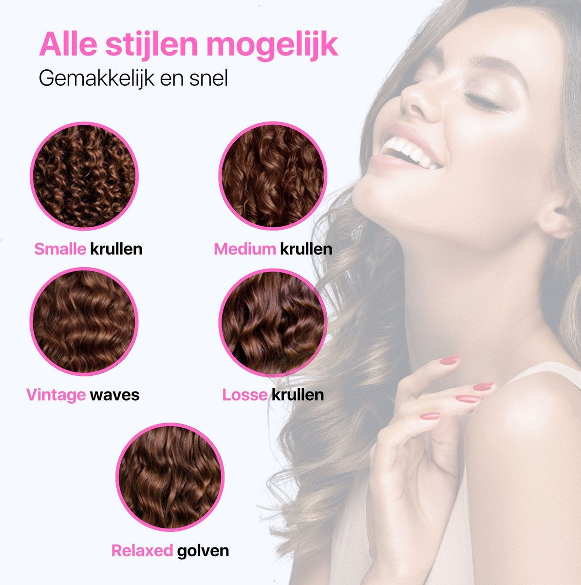 Tenify Wafeltang - Golvenkrultang - 25mm - Waver - Wave Krultang - Beach Waves