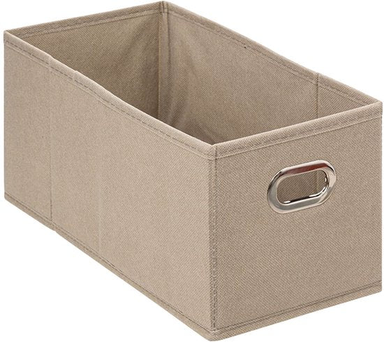 5Five Opbergmand linnen beige - 15 x 31 x 15 cm (S) - Opvouwbaar